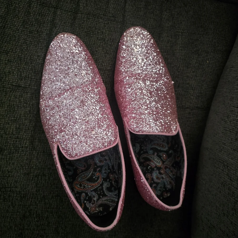 Enzo Romeo | Pink Glitter Loafers Men's Size 14